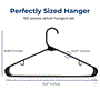 Pyle - SLHPLBLK150 , Home and Office , Storage - Organization , 150 Pieces Plastic Hangers - Non-Slip, Sturdy, and Heavy Duty Coat Set with 360° Swivel Hook for Clothes (Black)