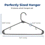 Pyle - SLHPLGRA10 , Home and Office , Storage - Organization , 10 Pcs. Plastic Hangers - Non-Slip, Sturdy, and Heavy Duty Coat Set with 360° Swivel Hook for Clothes (Grey)