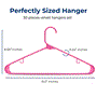 Pyle - SLHPLPINK30 , Home and Office , Storage - Organization , 30 Pieces Plastic Hangers - Non-Slip, Sturdy, and Heavy Duty Coat Set with 360° Swivel Hook for Clothes (Pink)