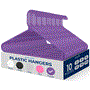 Pyle - SLHPLPURL10.5 , Home and Office , Storage - Organization , 10 Pcs. Plastic Hangers - Non-Slip, Sturdy, and Heavy Duty Coat Set with 360° Swivel Hook for Clothes (Purple)