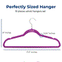 Pyle - SLHVELPURP10 , Home and Office , Storage - Organization , 10 Pcs. Velvet Hangers - Non-Slip, Sturdy, and Heavy Duty Coat Set with 360° Swivel Hook for Clothes (Purple)
