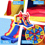 Pyle - SLIB960 , Sports and Outdoors , Inflatable Jumping Castle - Indoor/Outdoor Portable Bounce House with Mini Slide for Kids