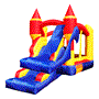 Pyle - SLIB960 , Sports and Outdoors , Inflatable Jumping Castle - Indoor/Outdoor Portable Bounce House with Mini Slide for Kids