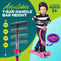 Pyle - SLKS26 , Sports and Outdoors , Kids Toy Scooters , Infinity 3-Wheel Kids Scooter - Child & Toddler Toy Scooter with Built-in LED Wheel Lights, Fold-Out Comfort Seat (Pink)