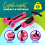 Pyle - SLKS26 , Sports and Outdoors , Kids Toy Scooters , Infinity 3-Wheel Kids Scooter - Child & Toddler Toy Scooter with Built-in LED Wheel Lights, Fold-Out Comfort Seat (Pink)