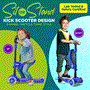 Pyle - SLKS47 , Sports and Outdoors , Kids Toy Scooters , Infinity 3-Wheel Kids Scooter - Child & Toddler Toy Scooter with Built-in LED Wheel Lights, Fold-Out Comfort Seat (Blue)
