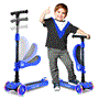 Pyle - SLKS47 , Sports and Outdoors , Kids Toy Scooters , Infinity 3-Wheel Kids Scooter - Child & Toddler Toy Scooter with Built-in LED Wheel Lights, Fold-Out Comfort Seat (Blue)