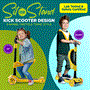 Pyle - SLKS59 , Sports and Outdoors , Kids Toy Scooters , Infinity 3-Wheel Kids Scooter - Child & Toddler Toy Scooter with Built-in LED Wheel Lights, Fold-Out Comfort Seat (Yellow)