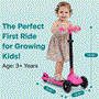 Pyle - SLKSC11PN.5 , Sports and Outdoors , Kids Toy Scooters , 3-Wheel Foldable Kids Scooter - Child Toy Scooter with Built-in LED Wheel Lights, and Easy Maneuvering Lean-to-Steer Technology (Pink)