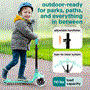 Pyle - SLKSC13MG , Sports and Outdoors , Kids Toy Scooters , 3-Wheel Foldable Kids Scooter - Child Toy Scooter with Built-in LED Wheel Lights, and Easy Maneuvering Lean-to-Steer Technology (Mint Green)