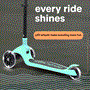 Pyle - SLKSC13MG , Sports and Outdoors , Kids Toy Scooters , 3-Wheel Foldable Kids Scooter - Child Toy Scooter with Built-in LED Wheel Lights, and Easy Maneuvering Lean-to-Steer Technology (Mint Green)