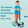 Pyle - SLKSC13MG , Sports and Outdoors , Kids Toy Scooters , 3-Wheel Foldable Kids Scooter - Child Toy Scooter with Built-in LED Wheel Lights, and Easy Maneuvering Lean-to-Steer Technology (Mint Green)