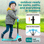 Pyle - SLKSC14AQ , Sports and Outdoors , Kids Toy Scooters , 3-Wheel Foldable Kids Scooter - Child Toy Scooter with Built-in LED Wheel Lights, and Easy Maneuvering Lean-to-Steer Technology (Turquoise Blue)