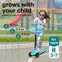 Pyle - SLKSC14AQ , Sports and Outdoors , Kids Toy Scooters , 3-Wheel Foldable Kids Scooter - Child Toy Scooter with Built-in LED Wheel Lights, and Easy Maneuvering Lean-to-Steer Technology (Turquoise Blue)
