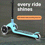 Pyle - SLKSC14AQ , Sports and Outdoors , Kids Toy Scooters , 3-Wheel Foldable Kids Scooter - Child Toy Scooter with Built-in LED Wheel Lights, and Easy Maneuvering Lean-to-Steer Technology (Turquoise Blue)
