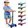 Pyle - SLKSC15BL.5 , Sports and Outdoors , Kids Toy Scooters , 3-Wheel Foldable Kids Scooter - Child Toy Scooter with Built-in LED Wheel Lights, and Easy Maneuvering Lean-to-Steer Technology (Blue)
