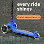 Pyle - SLKSC15BL.5 , Sports and Outdoors , Kids Toy Scooters , 3-Wheel Foldable Kids Scooter - Child Toy Scooter with Built-in LED Wheel Lights, and Easy Maneuvering Lean-to-Steer Technology (Blue)