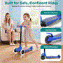 Pyle - SLKSC15BL.5 , Sports and Outdoors , Kids Toy Scooters , 3-Wheel Foldable Kids Scooter - Child Toy Scooter with Built-in LED Wheel Lights, and Easy Maneuvering Lean-to-Steer Technology (Blue)