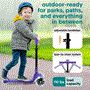 Pyle - SLKSC16PR , Sports and Outdoors , Kids Toy Scooters , 3-Wheel Foldable Kids Scooter - Child Toy Scooter with Built-in LED Wheel Lights, and Easy Maneuvering Lean-to-Steer Technology (Purple)