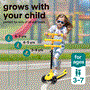 Pyle - SLKSC17YL , Sports and Outdoors , Kids Toy Scooters , 3-Wheel Foldable Kids Scooter - Child Toy Scooter with Built-in LED Wheel Lights, and Easy Maneuvering Lean-to-Steer Technology (Yellow)