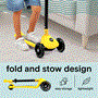 Pyle - SLKSC17YL , Sports and Outdoors , Kids Toy Scooters , 3-Wheel Foldable Kids Scooter - Child Toy Scooter with Built-in LED Wheel Lights, and Easy Maneuvering Lean-to-Steer Technology (Yellow)