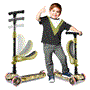 Pyle - SLKSCA , Sports and Outdoors , Kids Toy Scooters , Infinity 3-Wheel Kids Scooter- Child & Toddler Toy Scooter with Built-in LED Wheel Lights, Fold-Out Comfort Seat (Camo)