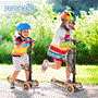 Pyle - SLKSTIG , Sports and Outdoors , Kids Toy Scooters , Infinity 3-Wheel Kids Scooter - Child & Toddler Toy Scooter with Built-in LED Wheel Lights, Fold-Out Comfort Seat (Tiger)