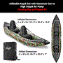 Pyle - SLKYK50AMO , Sports and Outdoors , 2-Person Inflatable Kayak Set with Aluminum Oars and High Output Air Pump, Carrying Bag and Repair Kit (Camo)