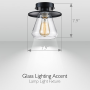 Pyle - AZSLLMP3102 , Home and Office , Light Fixtures - Interior Lighting , Compact Ceiling Light / Lamp Light Fixture - Glass Lighting Accent (Semi Flush-Mount)