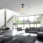 Pyle - SLLMP3106 , Home and Office , Light Fixtures - Interior Lighting , Compact Ceiling Light / Lamp Light Fixture - Glass Lighting Accent (Semi Flush-Mount)