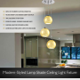 Pyle - AZSLLMP34 , Home and Office , Light Fixtures - Interior Lighting , Pendant Light / Triple Hanging Lamp Ceiling Light Fixture, Sculpted Glass Lighting Accents