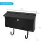 Pyle - SLMAB27 , Home and Office , Safe Boxes - Mailboxes , Indoor/Outdoor Wall Mount Locking Mailbox with Newspaper Holder, Includes Keys