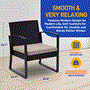 Pyle - SLOTFX88 , Sports and Outdoors , 3 Pcs. Patio Outdoor Rattan Furniture Set - Includes 2 Single Chairs with Soft Cushion and 1 Glass-top Coffee Table