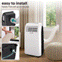 Pyle - SLPAC12.5 , Home and Office , Cooling Fans , Portable Air Conditioner - Compact Home AC Cooling Unit with Built-in Dehumidifier & Fan Modes, Includes Window Mount Kit (12,000 BTU)