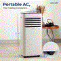 Pyle - SLPAC16W , Home and Office , Cooling Fans , Portable Air Conditioner - 10000 BTU Cooling Capacity (ASHRAE) Compact Home A/C Cooling Unit with Built-in Dehumidifier & Fan Modes, Includes Window Mount Kit (White)