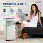 Pyle - SLPAC16W , Home and Office , Cooling Fans , Portable Air Conditioner - 10000 BTU Cooling Capacity (ASHRAE) Compact Home A/C Cooling Unit with Built-in Dehumidifier & Fan Modes, Includes Window Mount Kit (White)