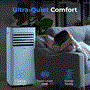 Pyle - SLPAC16W , Home and Office , Cooling Fans , Portable Air Conditioner - 10000 BTU Cooling Capacity (ASHRAE) Compact Home A/C Cooling Unit with Built-in Dehumidifier & Fan Modes, Includes Window Mount Kit (White)