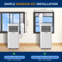 Pyle - SLPAC16W , Home and Office , Cooling Fans , Portable Air Conditioner - 10000 BTU Cooling Capacity (ASHRAE) Compact Home A/C Cooling Unit with Built-in Dehumidifier & Fan Modes, Includes Window Mount Kit (White)