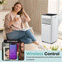 Pyle - SLPAC180W.5 , Home and Office , Cooling Fans , Portable Air Conditioner - 8000 BTU Cooling Capacity (ASHRAE) Compact Home A/C Cooling Unit with Built-in Dehumidifier & Fan Modes, Includes Window Mount Kit (White)