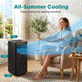 Pyle - SLPAC19B.6 , Home and Office , Cooling Fans , Portable Air Conditioner - 10000 BTU Cooling Capacity (ASHRAE) Compact Home A/C Cooling Unit with Built-in Dehumidifier & Fan Modes, Includes Window Mount Kit (Black)