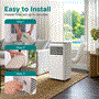 Pyle - SLPAC805W.9 , Home and Office , Cooling Fans , Sound and Recording , Cooling Fans , Portable Air Conditioner - Compact Home A/C Cooling Unit with Built-in Dehumidifier & Fan Modes, Includes Window Mount Kit (8,000 BTU)
