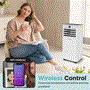 Pyle - SLPAC83W , Home and Office , Cooling Fans , Portable Air Conditioner - 8000 BTU Cooling Capacity (ASHRAE) Compact Home A/C Cooling Unit Only with Wifi Function, Includes Window Mount Kit (White)