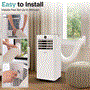 Pyle - SLPAC83W , Home and Office , Cooling Fans , Portable Air Conditioner - 8000 BTU Cooling Capacity (ASHRAE) Compact Home A/C Cooling Unit Only with Wifi Function, Includes Window Mount Kit (White)