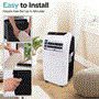 Pyle - SLPAC9EU , Home and Office , Cooling Fans , Portable Room Air Conditioner - 9000 BTU Compact Home A/C Cooling Unit with Built-in Dehumidifier & Fan Modes, Includes Window Mount Kit (White)