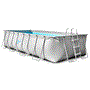 Pyle - SLPLRCT16 , Sports and Outdoors , Rectangular Metal Frame Pool Set - Above Ground Swimming Pool, Fast Setup and Durable, Garden Backyard Lawn and Courtyard