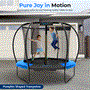 Pyle - SLPMTR8BL , Health and Fitness , Fitness Equipment - Home Gym , 8ft Pumpkin Recreational Trampoline with Inner Enclosure for Kids / Children (Blue)