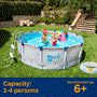 Pyle - SLPORND15 , Sports and Outdoors , Round Metal Frame Pool Set - Above Ground Swimming Pool, Fast Setup and Durable, Garden Backyard Lawn and Courtyard