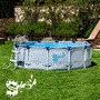 Pyle - SLPORND15 , Sports and Outdoors , Round Metal Frame Pool Set - Above Ground Swimming Pool, Fast Setup and Durable, Garden Backyard Lawn and Courtyard
