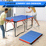 Pyle - SLPPNGPO11 , Sports and Outdoors , 2 pcs Foldable Table Tennis Table with Single Player Playback Mode For Game Play and Solo Play (Blue)