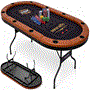 Pyle - SLPT720 , Sports and Outdoors , Foldable and Portable Poker/Casino Game Table with Cushioned Rail, 10 Players